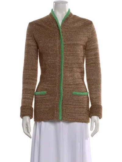 Pre-owned Giorgio Armani Cashmere Open Front Sweater In Brown