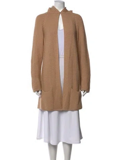 Pre-owned Giorgio Armani Cashmere Open Front Sweater In Neutrals