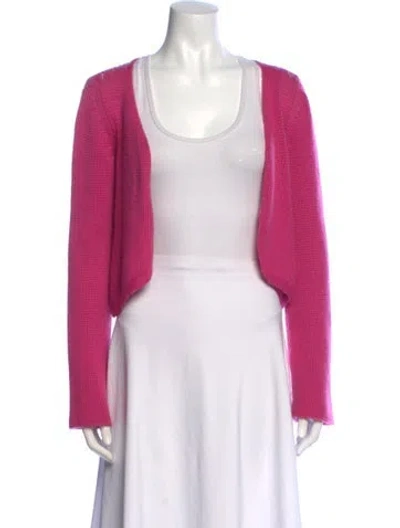 Pre-owned Giorgio Armani Cashmere Open Front Sweater In Pink