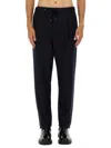 Giorgio Armani Trousers Featuring Elastic Waistband And Pockets In Blue