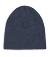 Giorgio Armani Cashmere Patchwork Beanie In Blue