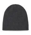 Giorgio Armani Cashmere Patchwork Beanie In Gray