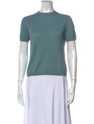 Pre-owned Giorgio Armani Cashmere Patterned Sweater In Blue