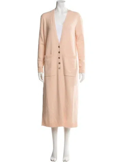Pre-owned Giorgio Armani Cashmere Plunge Neckline Sweater W/ Tags In Pink