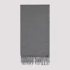 Giorgio Armani Luxe Grey Cashmere Fringed Scarf In Gray