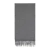 Giorgio Armani Luxe Grey Cashmere Fringed Scarf In Gray