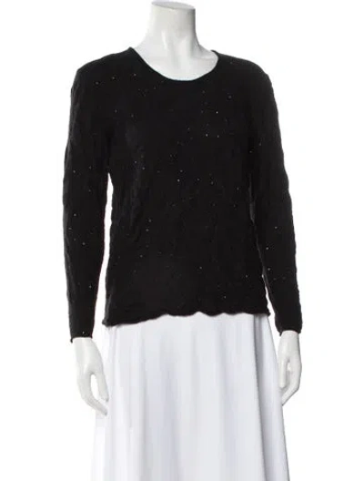 Pre-owned Giorgio Armani Cashmere Scoop Neck Sweater In Black