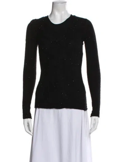 Pre-owned Giorgio Armani Cashmere Scoop Neck Sweater In Black
