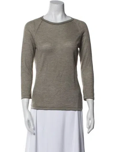 Pre-owned Giorgio Armani Cashmere Scoop Neck Sweater In Gray