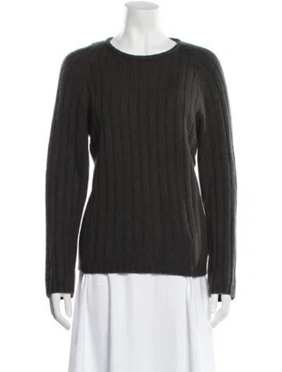 Pre-owned Giorgio Armani Cashmere Scoop Neck Sweater In Gray