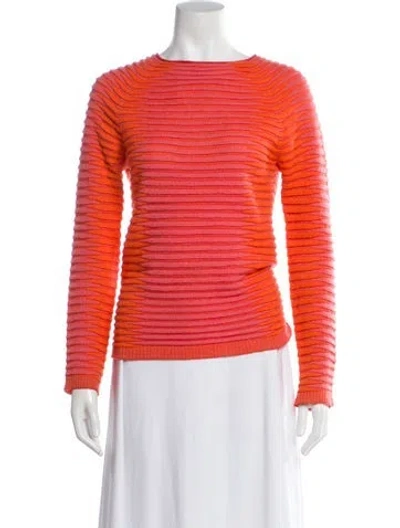 Pre-owned Giorgio Armani Cashmere Scoop Neck Sweater In Orange