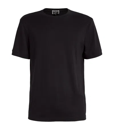 Giorgio Armani Cashmere Short-sleeve Sweater In Black