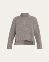 Giorgio Armani Cashmere-silk Boucle Turtleneck Sweater In Gray