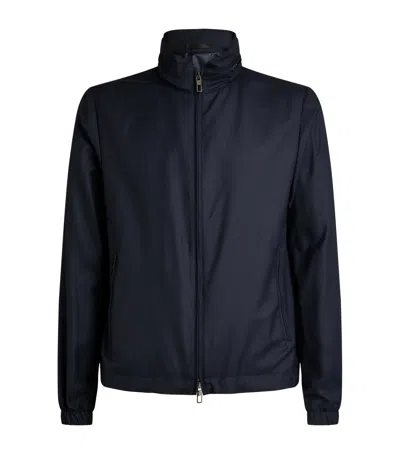 Giorgio Armani Cashmere-silk Jacket In Blue