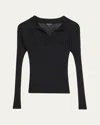 Giorgio Armani Cashmere-silk Rib Knit Sweater In Black