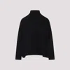 Giorgio Armani Cashmere Flared Hem Sweater In Black