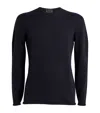 Giorgio Armani Navy Blue Viscose Blend T-shirt In Blue