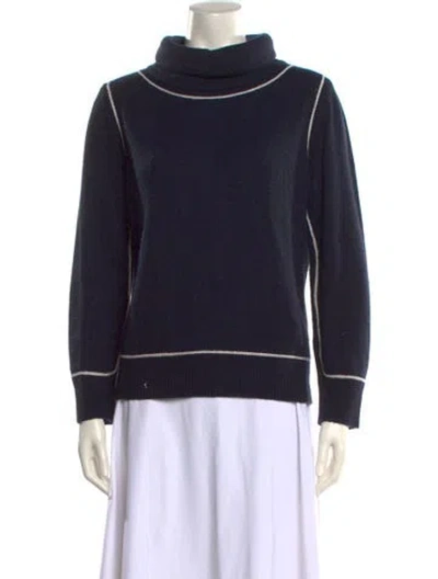 Pre-owned Giorgio Armani Cashmere Turtleneck Sweater In Blue