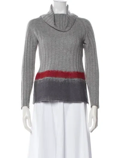 Pre-owned Giorgio Armani Cashmere Turtleneck Sweater In White