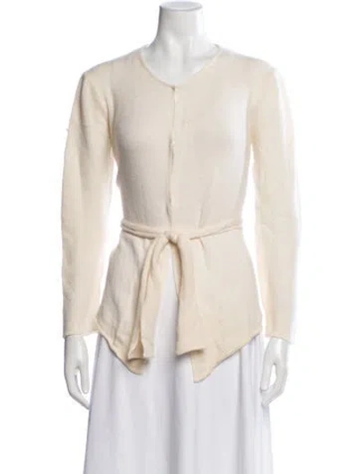 Pre-owned Giorgio Armani Cashmere V-neck Sweater In Neutral