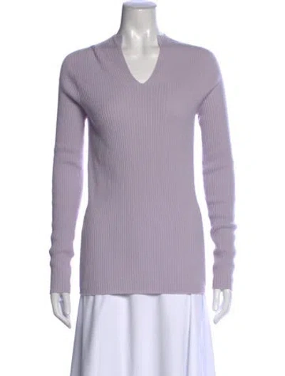 Pre-owned Giorgio Armani Cashmere V-neck Sweater In Purple