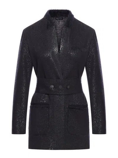 Giorgio Armani Cashmere Wool Jacket In Black