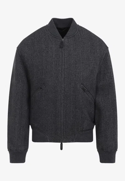 GIORGIO ARMANI CASHMERE ZIP-UP BOMBER JACKET