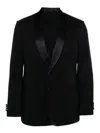 Giorgio Armani Crease-effect Single-breasted Blazer In Blue