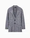 Giorgio Armani Textured Blazer With Flap Pockets And Lapel In Blue