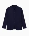 Giorgio Armani Button Pocket Jacket In Blue
