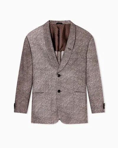 Giorgio Armani Single-breasted Blazer In Brown