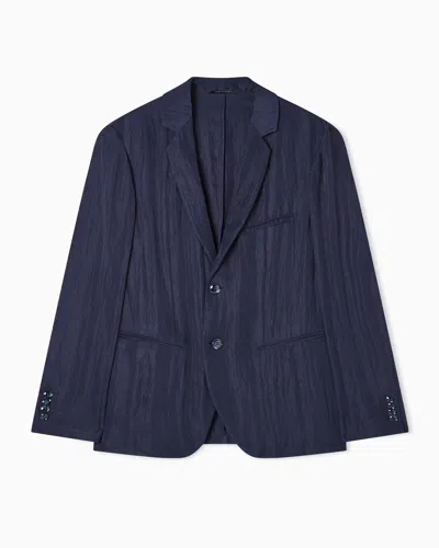Giorgio Armani Long Sleeve Blazer In Blue
