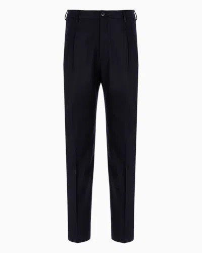 Giorgio Armani Casual Trousers In Navy Blue