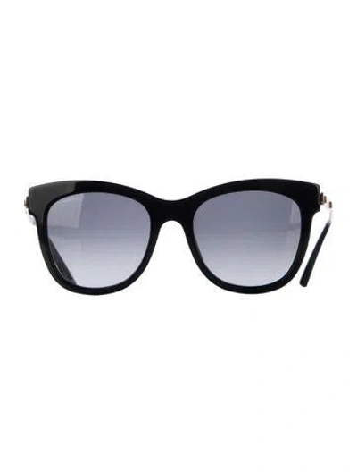 Pre-owned Giorgio Armani Cat-eye Gradient Sunglasses In Black