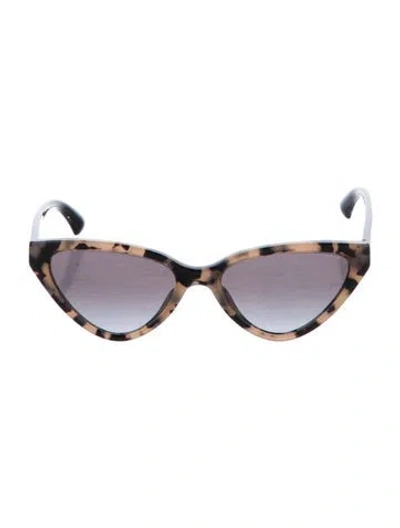 Pre-owned Giorgio Armani Cat-eye Mirrored Sunglasses In Black