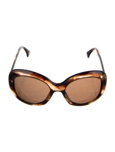 Pre-owned Giorgio Armani Cat-eye Tinted Sunglasses In Brown