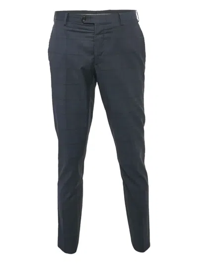 Pre-owned Giorgio Armani Check-pattern Straight-leg Trousers In Blue