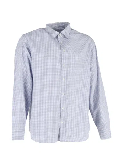 Pre-owned Giorgio Armani Check-print Long-sleeve Shirt In Blue