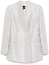 Giorgio Armani Sequin-embellished Blazer In Grey