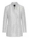Giorgio Armani Sequin-embellished Blazer In Grey