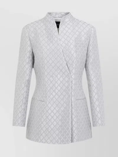 GIORGIO ARMANI CHECKED PATTERN SEQUINNED BLAZER