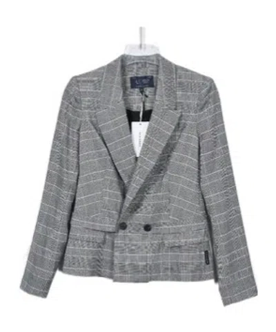 Giorgio Armani Checked Suit Coat In Gray