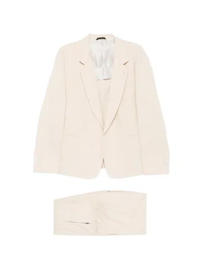 Giorgio Armani Checked Tailored Suit In Neutral