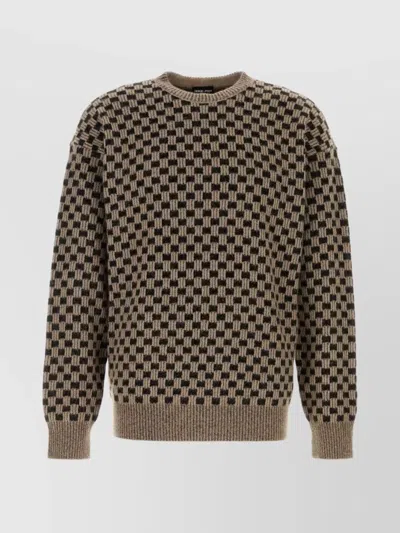 GIORGIO ARMANI CHECKERED KNIT SWEATER CREW NECK STYLE