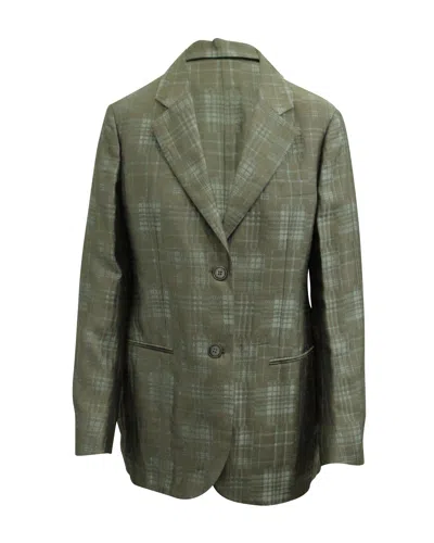 Giorgio Armani Checkered Single Breasted Blazer In Multicolor Polyester