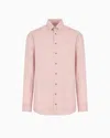 Giorgio Armani Chemise Coupe Classique En Coton Seersucker In Pink