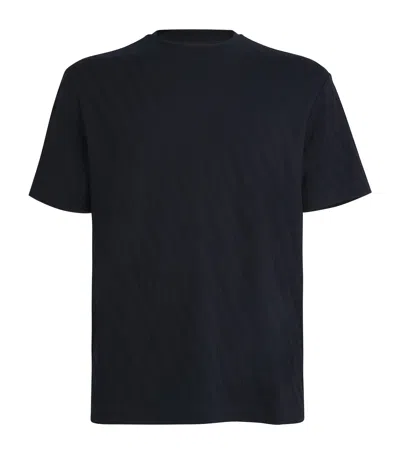 Giorgio Armani Chevron-jacquard T-shirt In Black