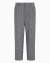 Giorgio Armani Chevron Jacquard Virgin Wool Flat-front Trousers
