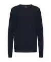 Giorgio Armani Chevron-knit Wool-blend Jumper In Black