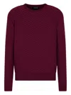 Giorgio Armani Chevron-pattern Knitted Sweater In Red